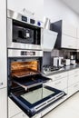 Modern hi-tek kitchen, oven with door open