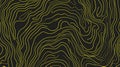 Abstract Topographic Flow Pattern Dark Background Neon Yellow Wavy Lines Seamless Texture Royalty Free Stock Photo