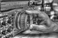 High frequency radio amateur transceiver in black and white Royalty Free Stock Photo