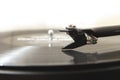 Modern high quality turntable record player playing a vinyl analogue music LP Royalty Free Stock Photo