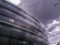 Modern high-rise building against a cloudy sky in Prague Royalty Free Stock Photo