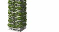 A modern high-rise building featuring a vertical forest design. Multiple floors have Royalty Free Stock Photo