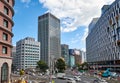 The modern high-rise buildings and road junctions surroundings the Osaka station. Japan Royalty Free Stock Photo