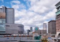 The modern high-rise buildings and road junctions surroundings the Osaka station. Japan Royalty Free Stock Photo