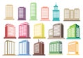 Modern High Rise Buildings Vector Icon Set Royalty Free Stock Photo