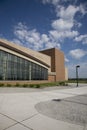 Modern high school with blue sky and clouds Royalty Free Stock Photo