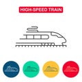 Modern high speed train line icon. Royalty Free Stock Photo