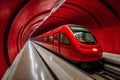 Modern high speed train at metro station Royalty Free Stock Photo