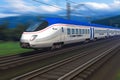 Modern high speed train with motion blur Royalty Free Stock Photo