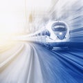 Modern high-speed train. Royalty Free Stock Photo