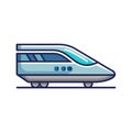 Modern high-speed train vector illustration with simple design on a white background Royalty Free Stock Photo