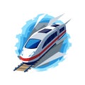 Modern high speed train vector illustration on white Royalty Free Stock Photo