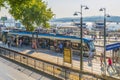 Modern high-speed tram on the streets of Istanbul. Turkey.