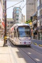 Modern high-speed tram on the streets of Istanbul. Turkey.