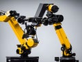 Modern High Tech Industrial Robotic arm on the factory Generative AI.