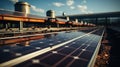 A modern high-tech solar panel for generating electricity from the sun Royalty Free Stock Photo