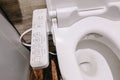 Modern high tech toilet with electronic bidet in Thailand. japan style toilet bowl, high technology Royalty Free Stock Photo