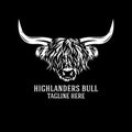 Modern highlanders bull logo. Vector illustration