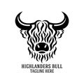 Modern highlanders bull logo. Vector illustration