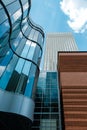 Modern high-rise buildings in Charlotte, North Carolina, USA with negative space for copy