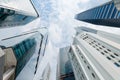 Modern Highrise Buildings Stretch Skyward on a Partly Cloudy Day Royalty Free Stock Photo