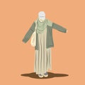 Modern hijab style vector illustration.