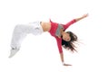 Modern hip-hop style woman dancer break dancing Royalty Free Stock Photo