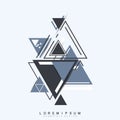 Modern hipster triangle background. Random triangles pattern. Abstract technology design template in minimal style for