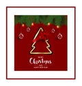 Modern holidays Christmas background banner with Christmas tree branches decorated with berries, stars and candy canes and Royalty Free Stock Photo