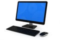 Modern home desktop PC, keyboard and mouse. Royalty Free Stock Photo