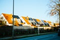 Modern home with installed solar panels. Sun energy source to produce electricity for own needs Royalty Free Stock Photo