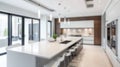 Modern Home Interior Kitchen Blurred Background. Resplendent. Royalty Free Stock Photo