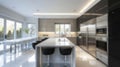 Modern Home Interior Kitchen Blurred Background. Resplendent. Royalty Free Stock Photo