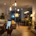 Modern Home Lighting App Control Royalty Free Stock Photo