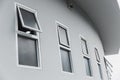 Modern home office aluminium push windows. Royalty Free Stock Photo