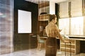 Black wall home office corner, poster toned Royalty Free Stock Photo