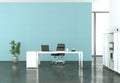 Modern home office interior design 3d Rendering