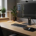 A modern home office setup featuring Royalty Free Stock Photo