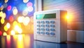 Modern Home Security A Sleek BokehEnhanced Alarm System for Enhanced Safety and Peace of Mind Royalty Free Stock Photo