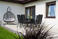 Modern private house terrace design in summer Royalty Free Stock Photo