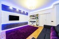 Modern home theater interior Royalty Free Stock Photo