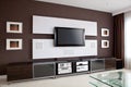 Modern Home Theater Room Interior with Flat Screen TV Royalty Free Stock Photo