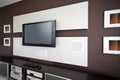 Modern Home Theater Room Interior with Flat Screen TV Royalty Free Stock Photo