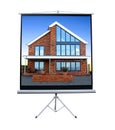 Modern homes on screen Royalty Free Stock Photo