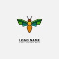 modern honey bee colorful logo icon