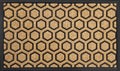 Modern Honeycomb design peach color doormat with black border
