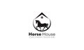 Modern Horse House Logo Design Royalty Free Stock Photo