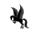 Modern horse pegasus logo. Royalty Free Stock Photo