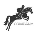 Modern horse with rider logo