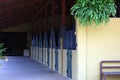 Modern horse stable and riding school in barn at farm Royalty Free Stock Photo